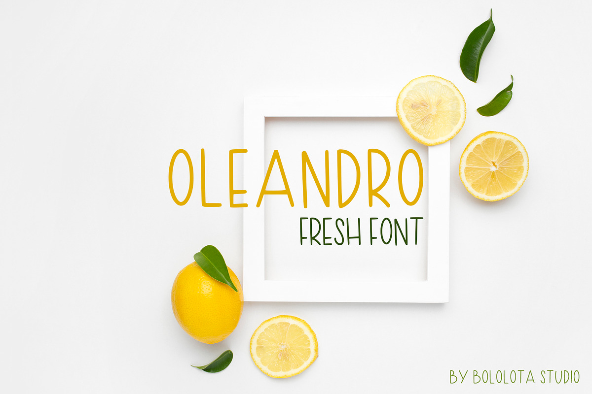 Oleandro fresh font, a Handwritten Font by Bololota Studio (Photo 1 of 3)