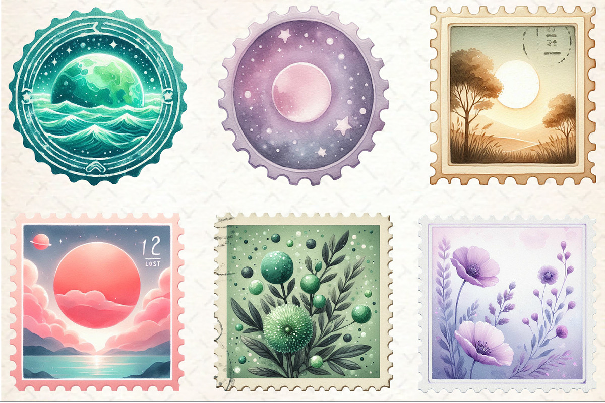 Empty Postage Stamps Clipart, an Illustration by Rose Art (Photo 3 of 4)