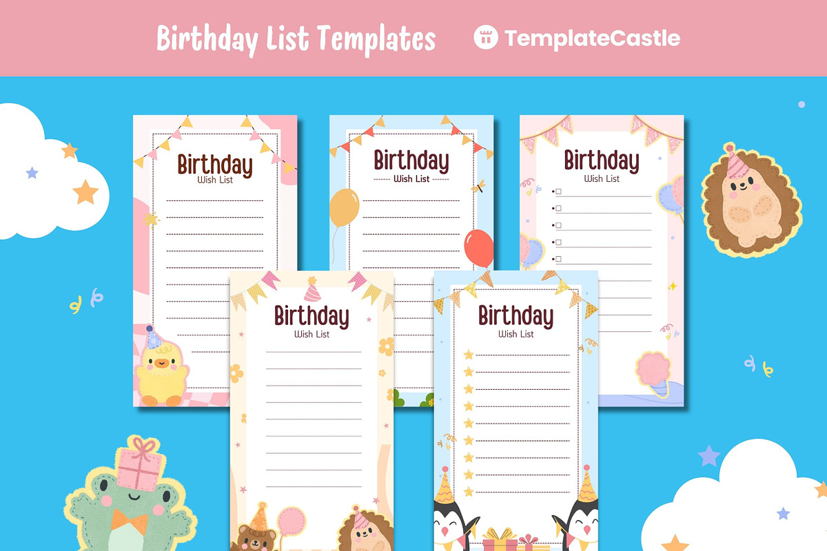 Cute Happy Birthday Wish List, a Templates & Theme by TemplateCastleStore (Photo 1 of 9)