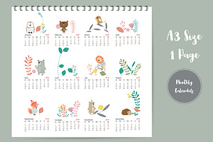 Calendar 2018 With Cute Animal 4