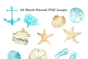 Beach Blues Design Clip Art Kit