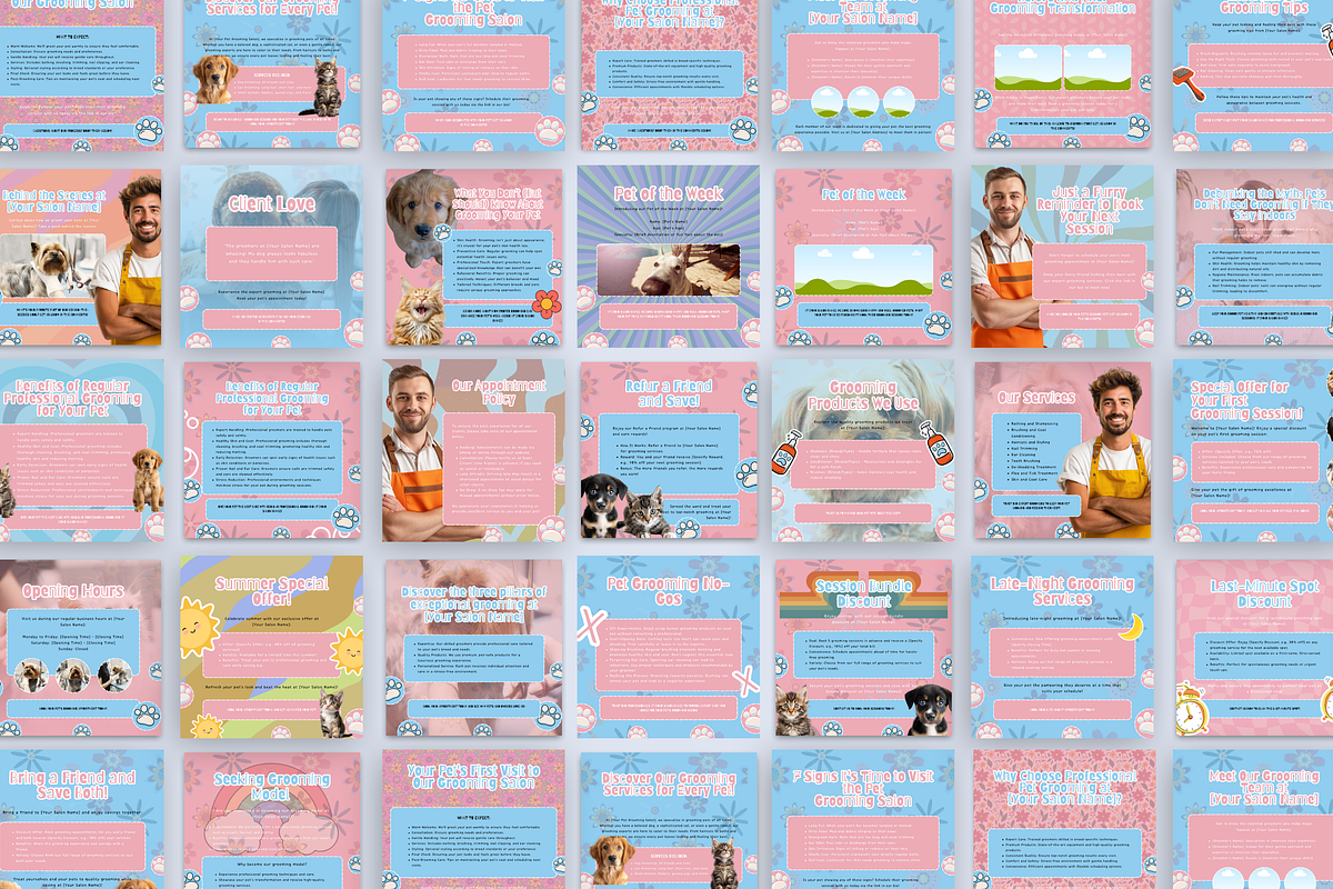 GROOVY PET GROOMING INSTAGRAM POSTS, a Social Media Template by Daring Digies (Photo 3 of 7)