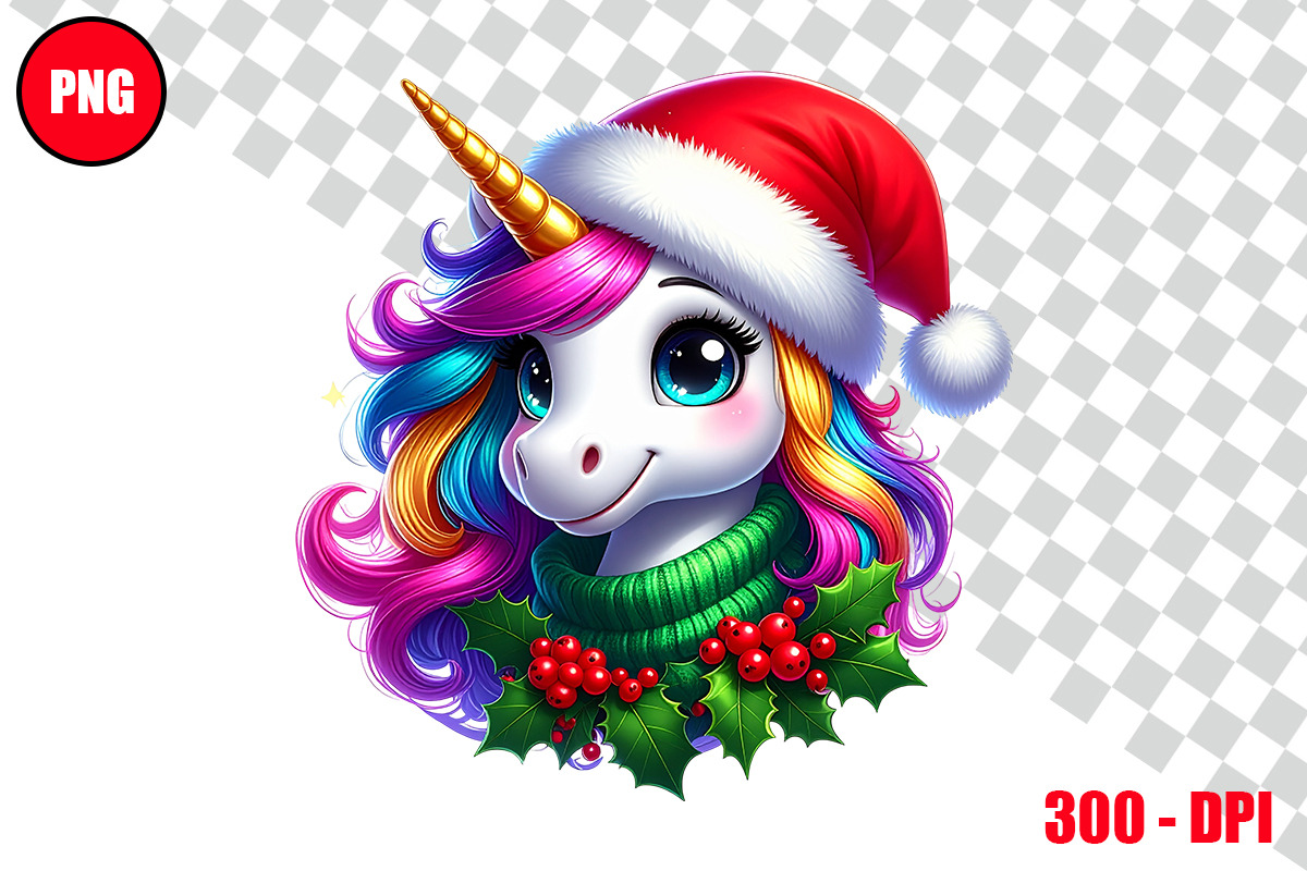 Christmas Unicorn Clipart Bundle, an Animal Illustration by taramija (Photo 10 of 26)