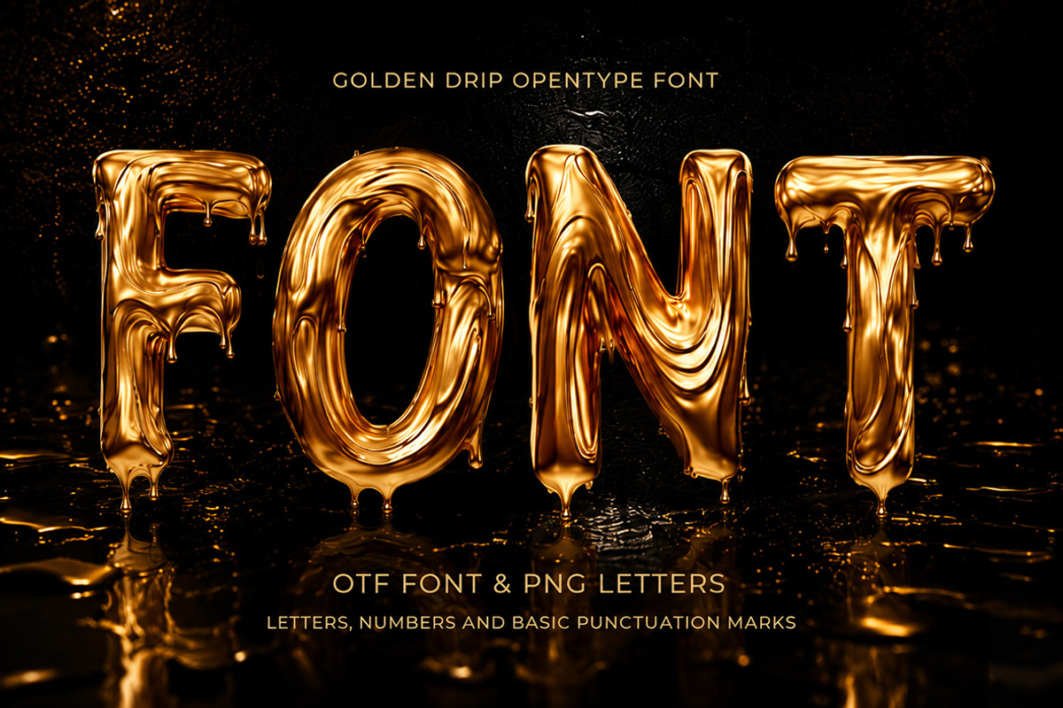 Golden Drip Font, a Handwritten Font by Handmadefont (Photo 13 of 14)