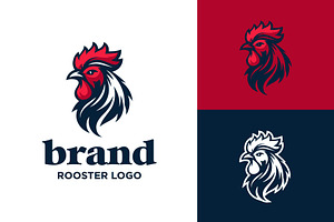 rooster chicken head logo design, a Branding & Logo Template by funpixel