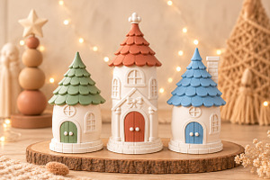 Christmas Cottage Fairy House 3D STL