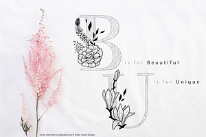 Bohemian Floral Alphabet Letters