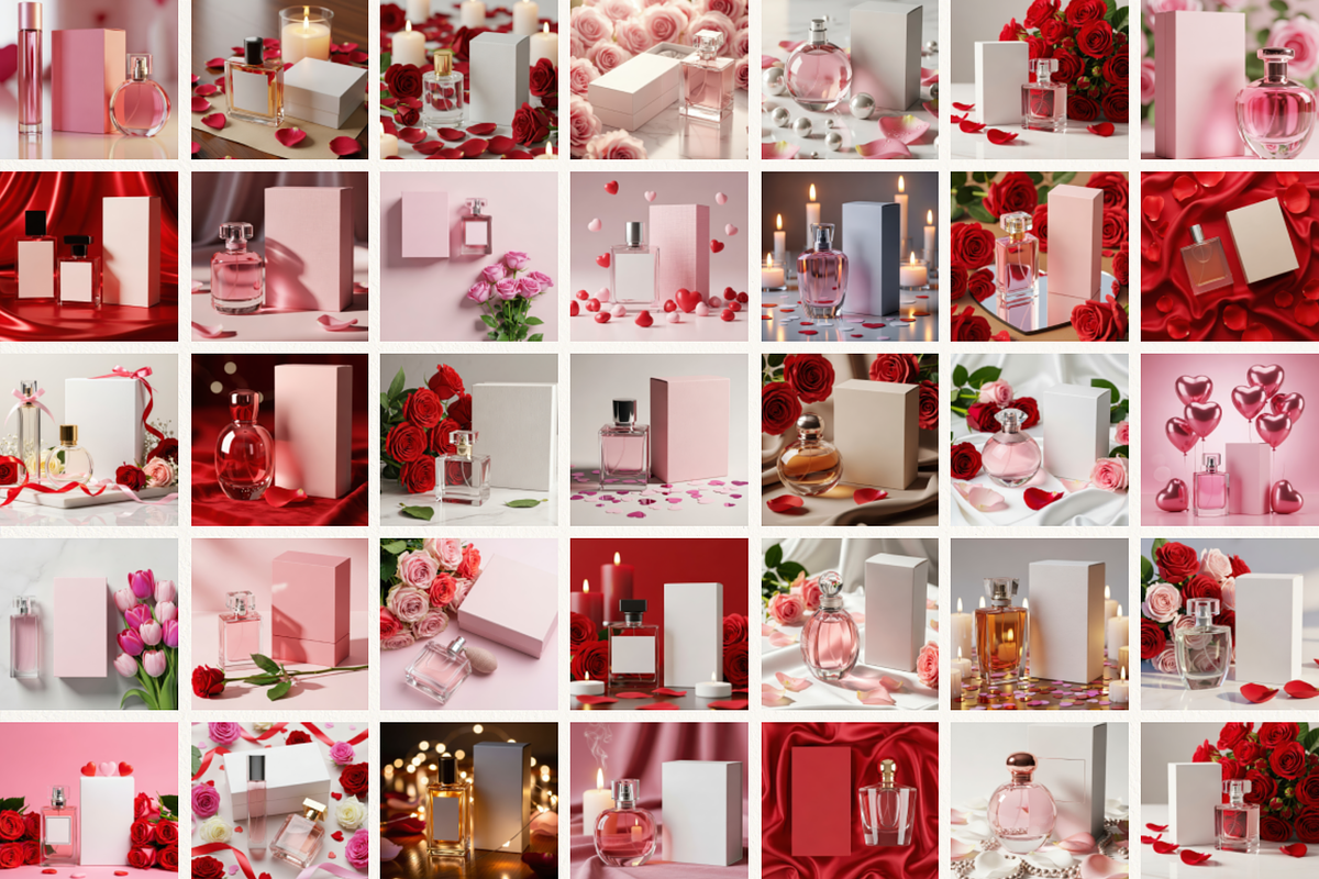 Valentine Perfume Bottle Mockup 1000, a Packaging Mockup by KennedyStudio (Photo 2 of 15)
