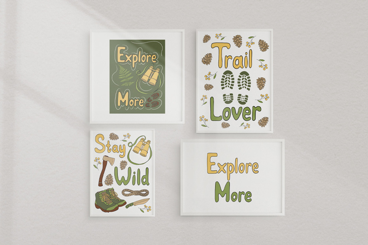 Camping & Hiking Poster Collection, a Seasonal Illustration by Mari_Caliart (Photo 10 of 12)