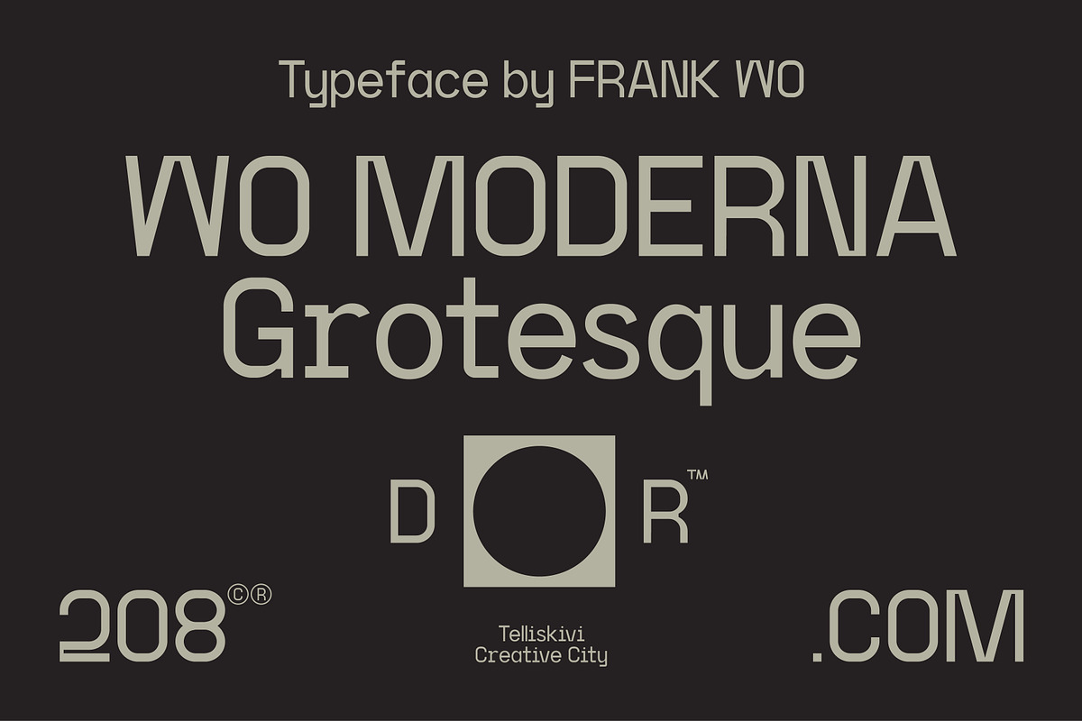 Wo Moderna Grotesque BOLD / Typeface, a Sans Serif Font by Frank Wo (Photo 1 of 6)