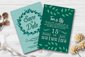 Two Sided Save The Date Wedding Card, an Invitation Template by Business Flyers