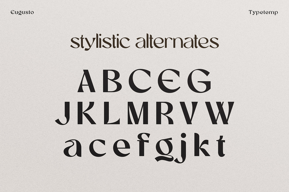 Eugusto Display Typeface, a Sans Serif Font by Typetemp Studio (Photo 21 of 26)