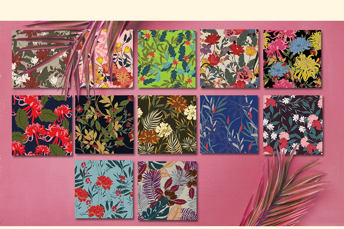 12JPG/EPS Tropical floral pattern, a Pattern Graphic by Theraphosath (Photo 1 of 22)