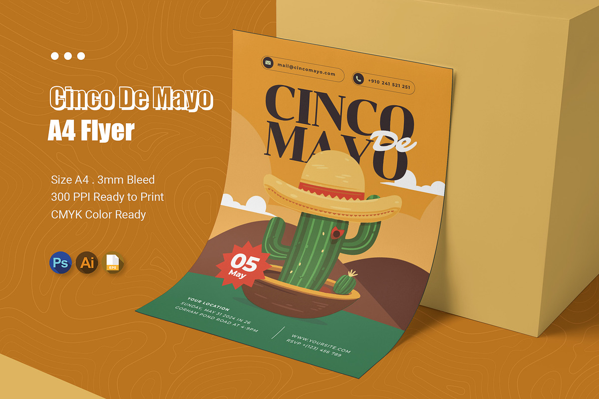 Cinco De Mayo Flyer, a Flyer Template by Esensifiksi.studio (Photo 1 of 2)