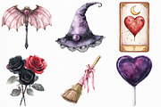Gothic Coquette Halloween Clipart, an Illustration by Craft Nest (Thumbnail 4 of 6)