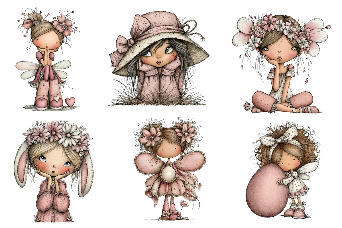 Whimsical Easter Fairy Clipart, an Illustration by Dream Creation (Photo 2 of 7)