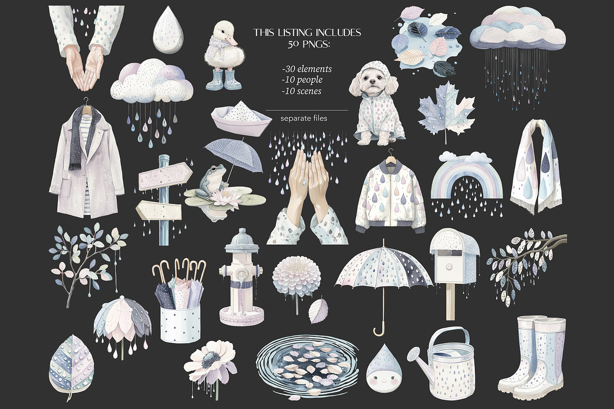 Rainy Day Clipart Autumn Fall Image, a Seasonal Illustration by GlamArtZhanna (Photo 6 of 8)