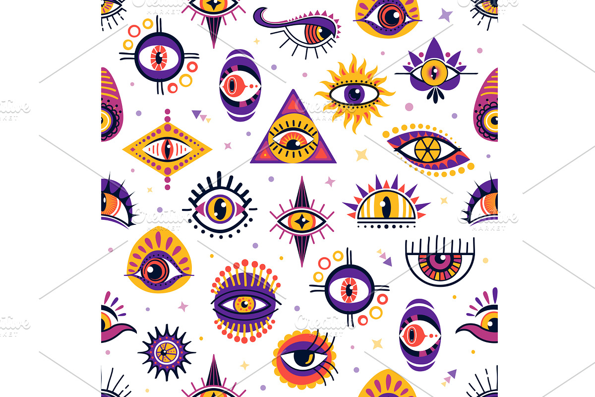 Magical witchcraft eye pattern, a Decorative Illustration by Buch&Bee