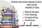 Spring Flower Book Stack Sublimation, an Illustration by Daily.Designs (Thumbnail 2 of 8)