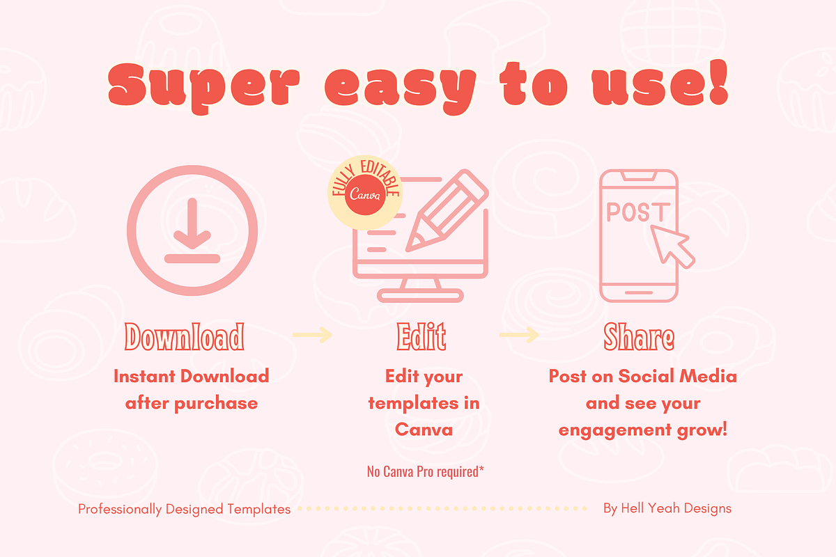 Funky Bakery Instagram Post Template, a Social Media Template by HellYeahDesigns (Photo 2 of 7)