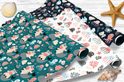 Mermaid-unicorn clipart and patterns, an Animal Illustration by rosypatterns (Thumbnail 7 of 8)