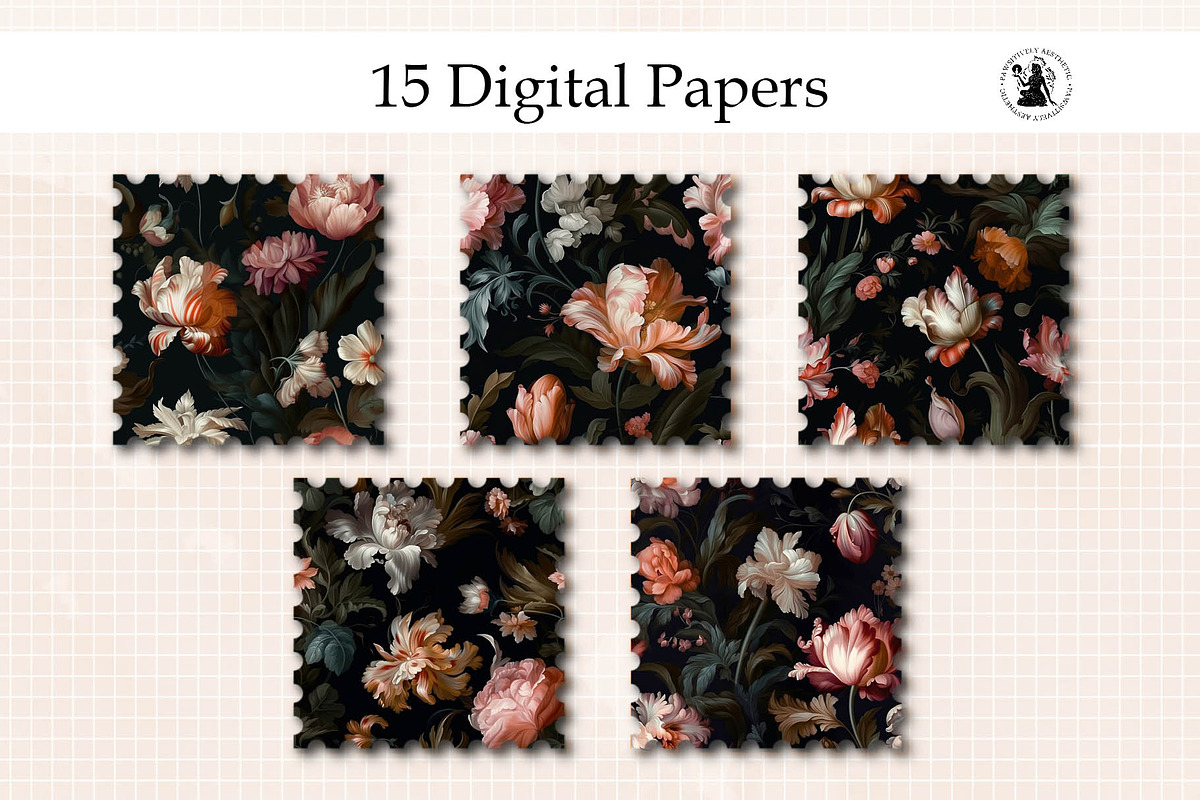 Baroque Flowers Seamless Pattern, a Pattern Graphic by Pawsitively Aesthetic (Photo 2 of 3)