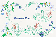 Set of watercolor wild flowers, a Work Illustration by Darka_Podarka (Thumbnail 3 of 7)