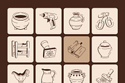 Pottery Doodles Art Set, an Outline Icon by Vectors Market (Thumbnail 8 of 8)