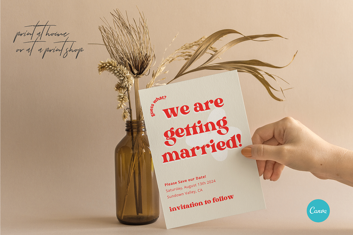 Colorful Retro Themed Save The Date, an Invitation Template by StudioVonBraitenberg (Photo 7 of 10)