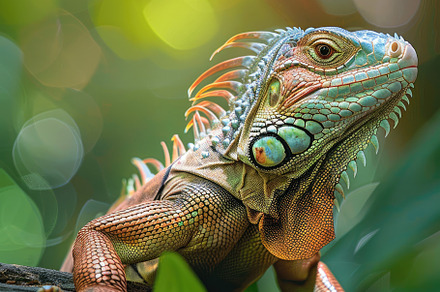 iguana on sunlit tree nature, an Animal Photo by Maylianaw28