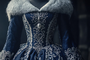 Silver-accented winter gown, a Photo by Beautiful things