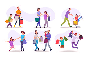 People shopping. Children in grocery, a Person Illustration by Onyx