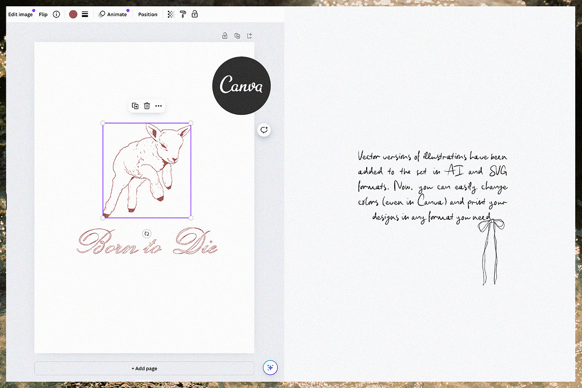 Born to die. Line art, an Object Graphic by Purple (Photo 11 of 11)