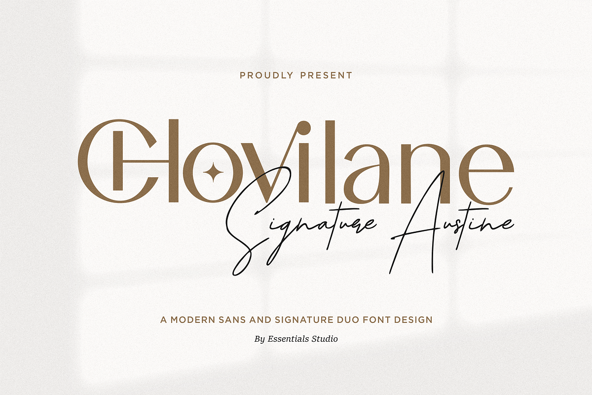 Chovilane Signature Austine Duo Font, a Sans Serif Font by Essentials Studio (Photo 1 of 10)