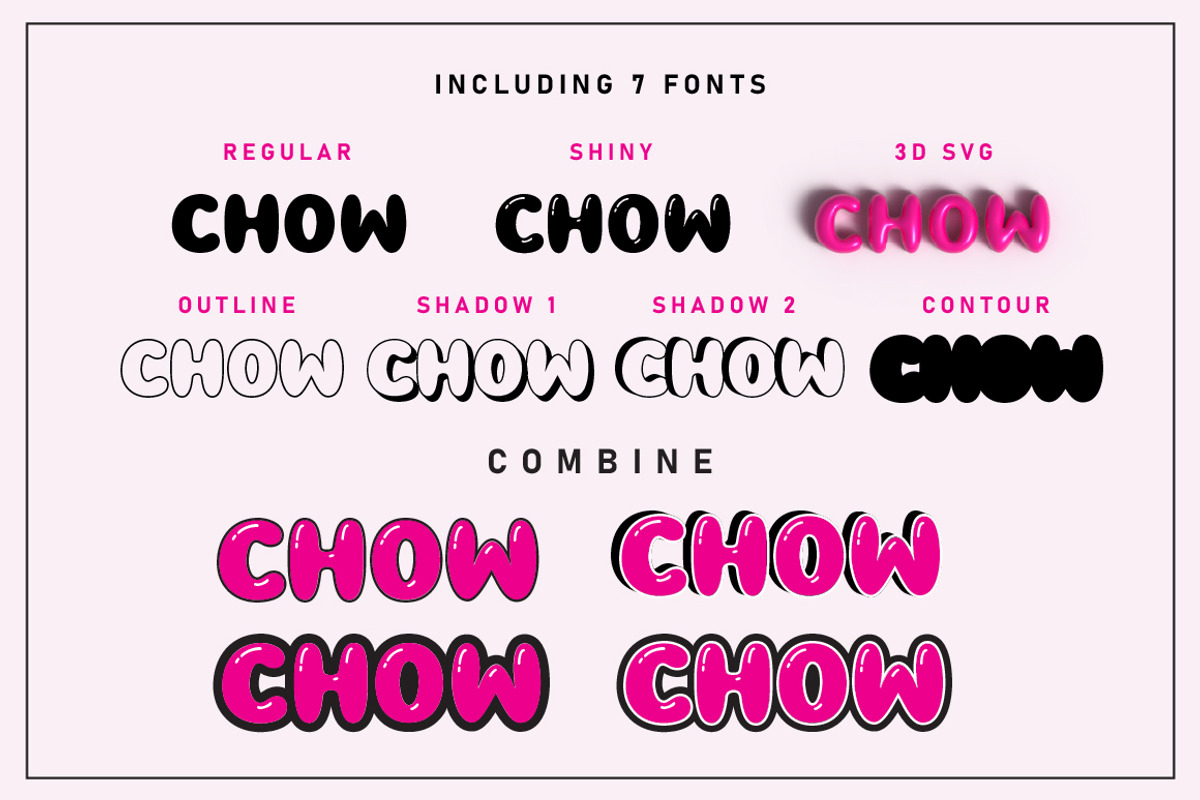 Vicky Chow - Chubby 3D Balloon Font, a Handwritten Font by Typebae (Photo 2 of 7)