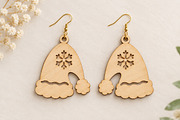 Christmas Santa Hat Earrings SVG, an Object Graphic by Canvas Craft (Thumbnail 2 of 3)