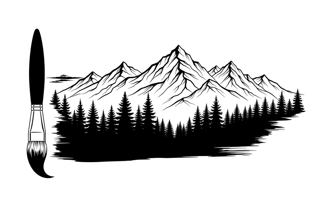 Nature Landscape Paintbrush Design B, an Illustration by Designs_River (Photo 17 of 31)