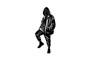 Hooded Street Ninja Silhouette, an Illustration by Gfx_Store (Thumbnail 4 of 10)