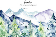 Forest and mountains watercolor set, an Illustration by Larisa Maslova (Thumbnail 2 of 11)