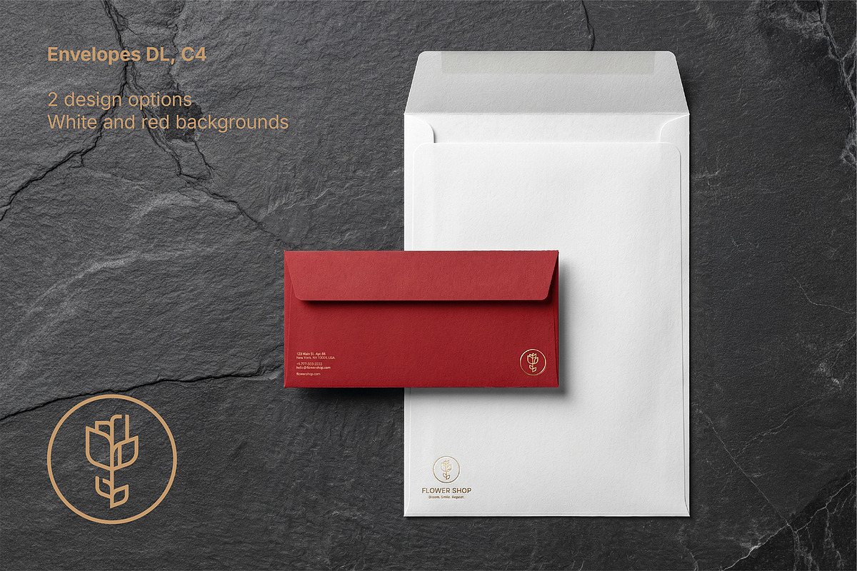 Golden Blossom Logo & Stationery Set, a Branding & Logo Template by Anton Akhmatov (Photo 8 of 11)