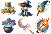 Cute Wizard School Clipart, an Illustration by Pixels.Craft (Thumbnail 2 of 7)