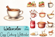Cozy Cooking Watercolor Clipart, an Illustration by CrexoraLab (Thumbnail 2 of 5)