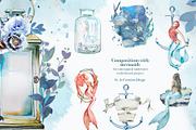 Hand-Painted Mermaid Clipart Set, a Person Illustration by ArtCreationsDesign (Thumbnail 13 of 24)