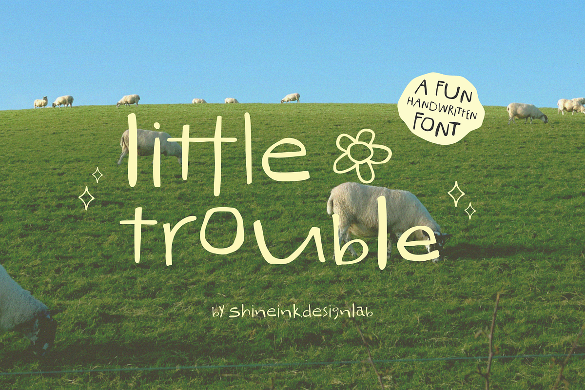 Little Trouble – Quirky Font, a Handwritten Font by shineink.designlab (Photo 1 of 12)