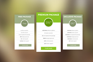 Flat pricing table template