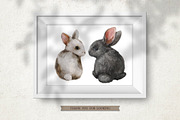 Rabbits and flowers collection, an Animal Illustration by Wenona (Thumbnail 7 of 7)