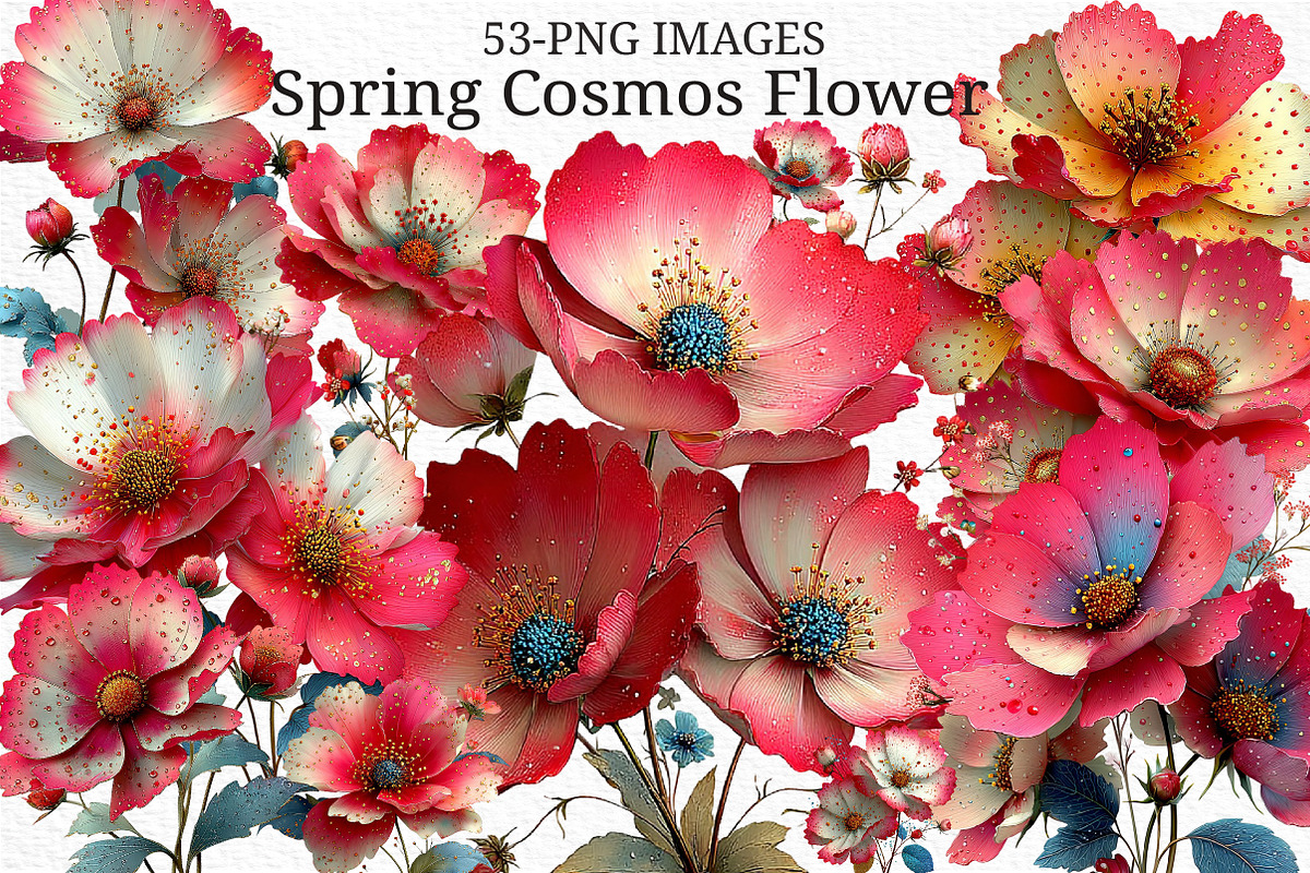 Spring Cosmos Flower Clipart Png, an Illustration by Craft Nest (Photo 1 of 11)