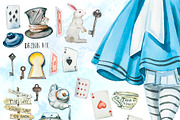 Watercolor Rabit's Hole Clipart Set, a Person Illustration by ArtCreationsDesign (Thumbnail 9 of 14)
