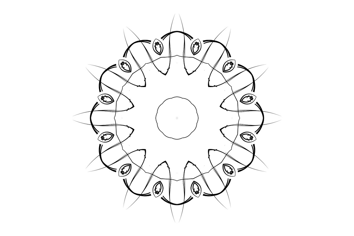Ornamental Black White Mandala Pack, a Decorative Illustration by NJ Himel (Photo 10 of 103)