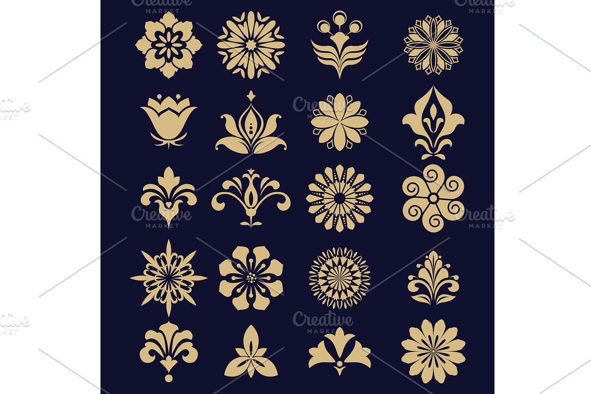 Vector floral set. Spring or summer, an Emoji Icon by RODINA (Photo 1 of 3)